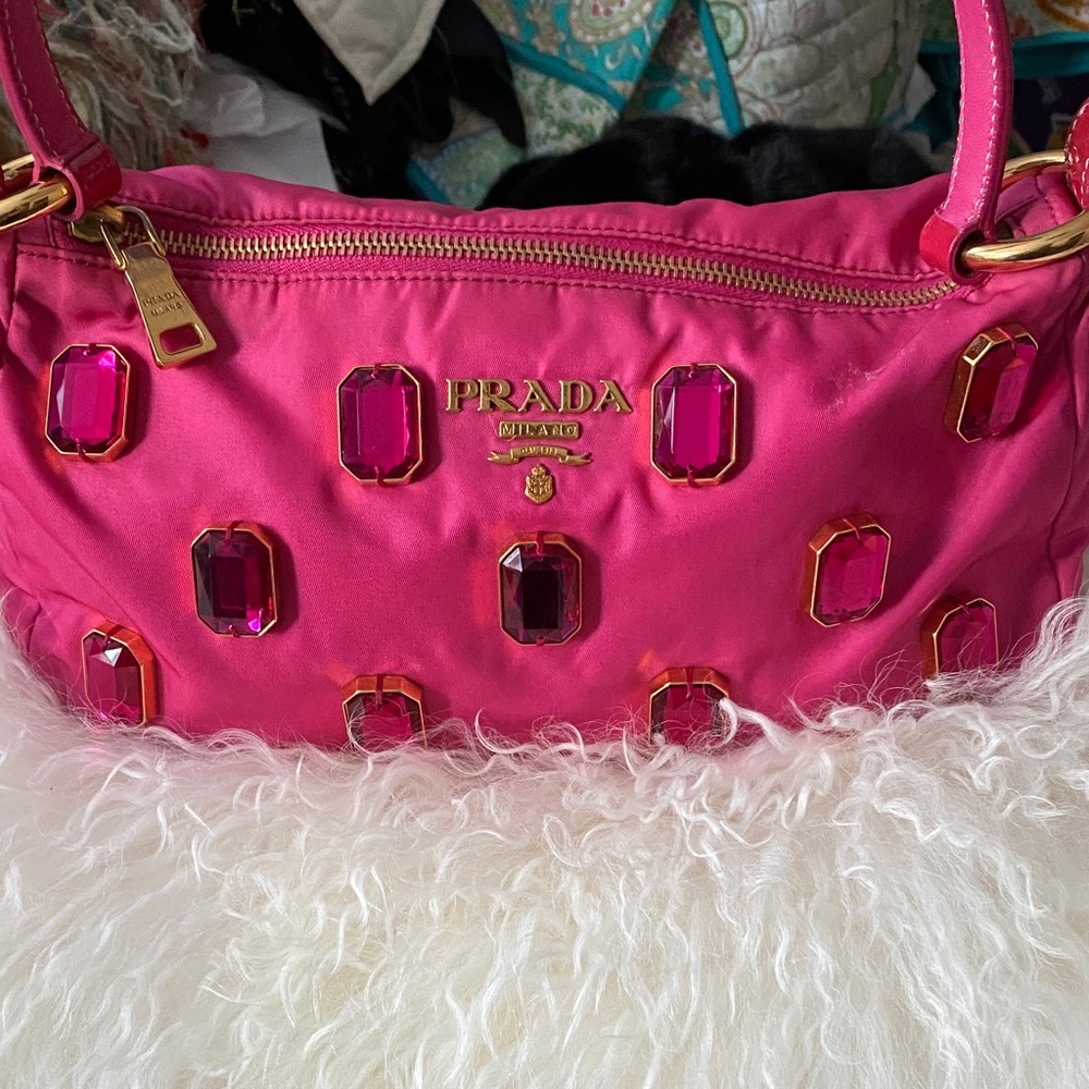 PRADA Fuchsia Embellished Shoulder Bag 💖 - Picture 4 of 17